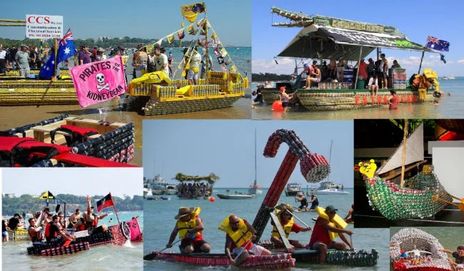 Darwin Beer Can Regatta: el encuentro de coleccionistas y creadores de esculturas con latas de cerveza vacías